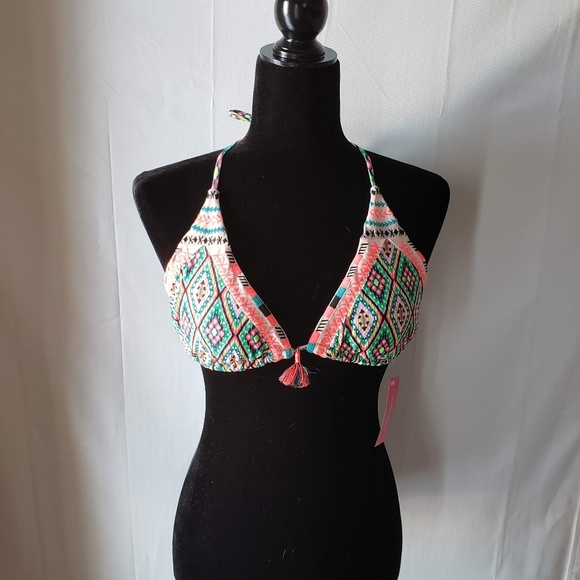 Women's Embroidered Triangle Bikini Top - Picture 1 of 7